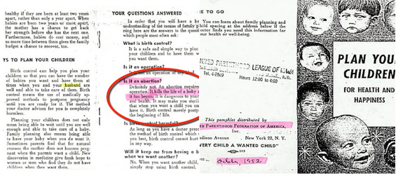 Planned Parenthood Phamplet (1052)