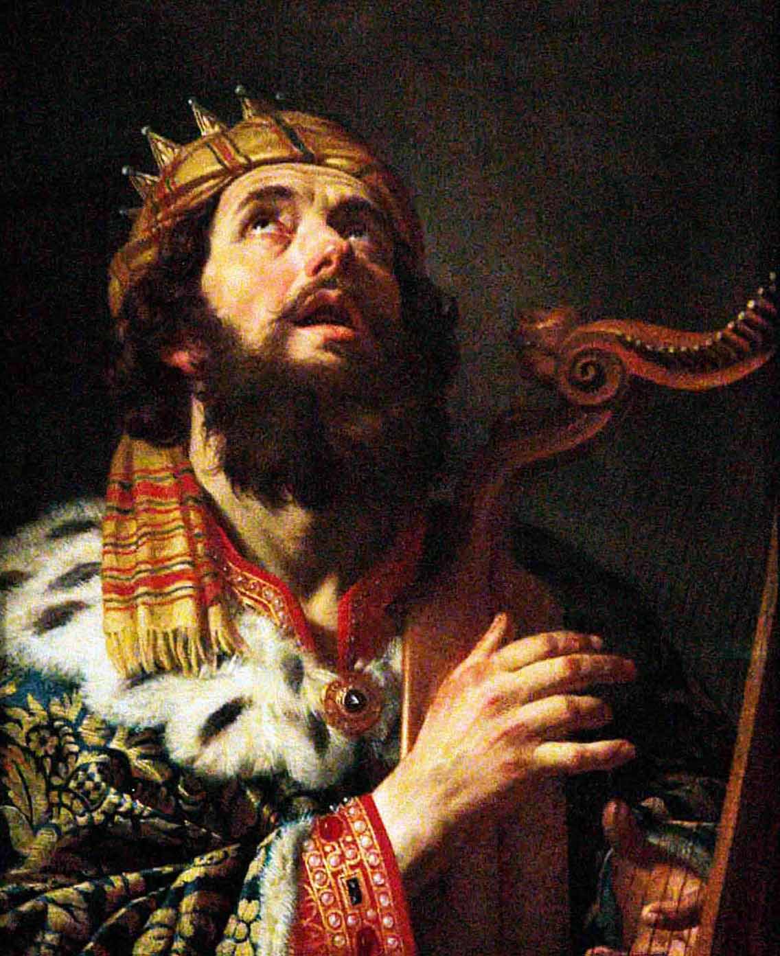 King David playing the Harp