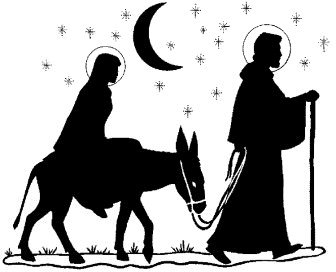 Joseph and Mary going to the Inn